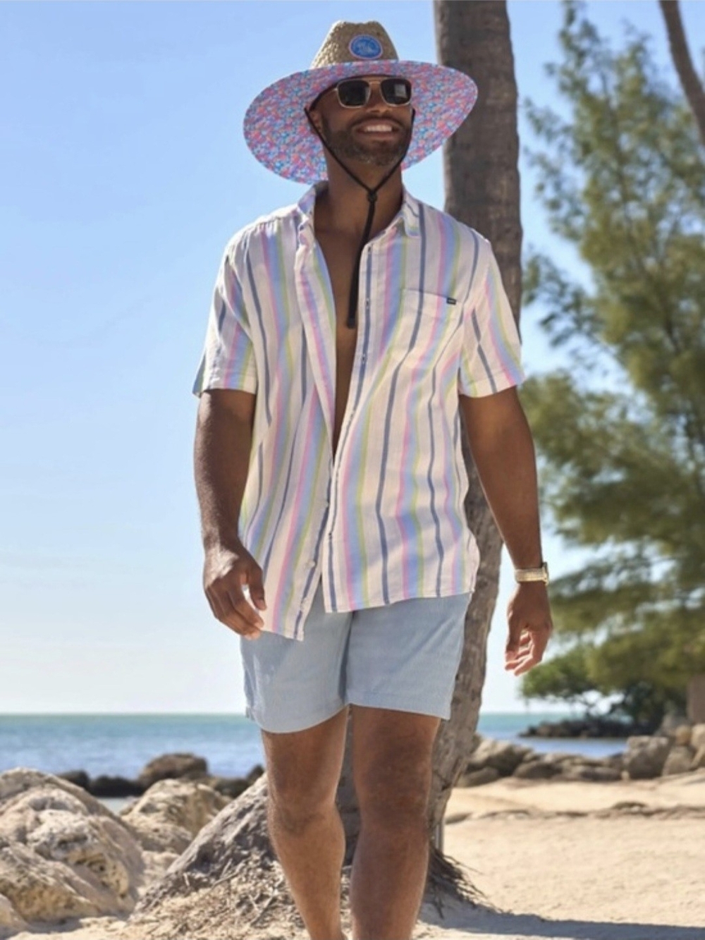 NWPT Chubbies The Soft Serve Resort Weave Friday Shirt Pastels Stripes - M